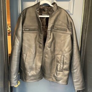 INC International Concepts Men's Black Faux Leather Jacket